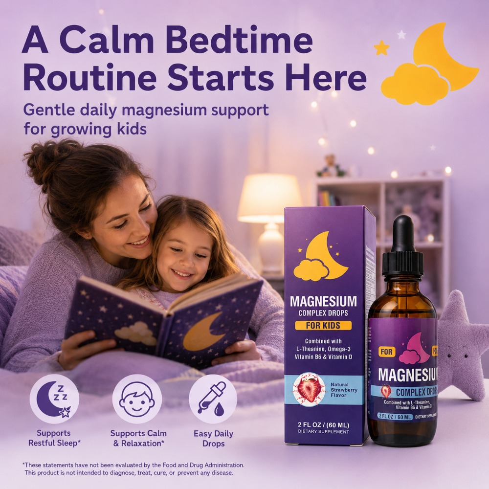 Magnesium Glycinate Capsule - Kids Magnesium Complex Drops with Magnesium