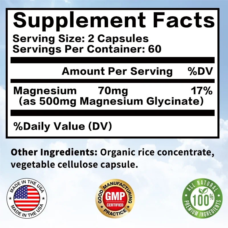 Magnesium Glycinate 500mg - Hi - Magnesium Glycinate Capsule review and price