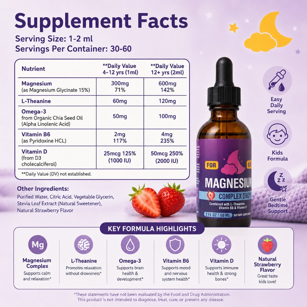 Kids Magnesium Complex Drops w - Magnesium Glycinate Capsule review and price